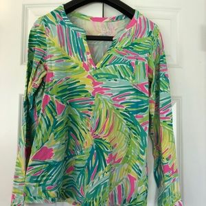 Patterned Long Sleeve V-Neck